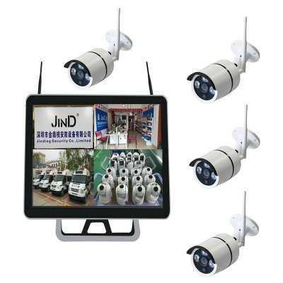 15inch Plug And Play Built in Monitor 1080P 4CH NVR Wifi IP security Camera Wireless  CCTV Kit